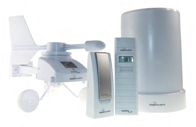 Technoline MA 10050 Set – Wetterstation, innen/außen, Regensensor & Anemometer, 868 MHz – Weiss