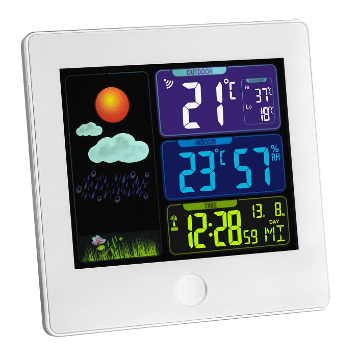 TFA-Dostmann TFA Dostmann SUN – Wetterstation, innen/aussen, Hygrometer & Thermometer, inkl. Aussensensor – weiss