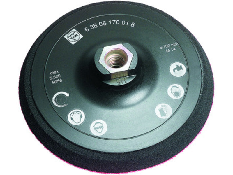 FEIN Schleifteller 125 mm Gummi M14 – 1 Stk – für WPO 14-15 E, WPO 14-25 E, WPO 10-25 E
