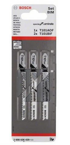 Bosch Professionelles Stichsägeblatt-Set T 101 BIF/2× T 101 AOF – für Laminat – 3-teilig