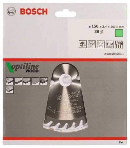 Bosch Professional – Kreissägeblatt, Optiline Wood, 2 608 640 593, 150 mm
