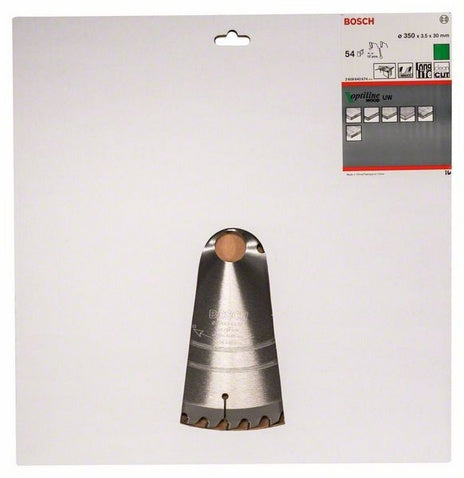 Bosch Professional – Kreissägeblatt, 54 Zähne, Optiline Wood, 350 mm × 30 mm × 2,5 mm