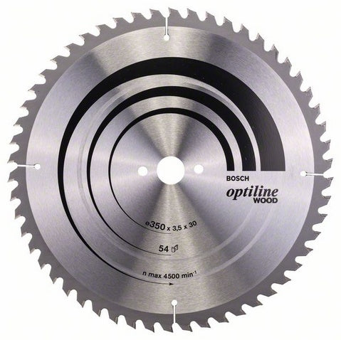 Bosch Professional – Kreissägeblatt, 54 Zähne, Optiline Wood, 350 mm × 30 mm × 2,5 mm