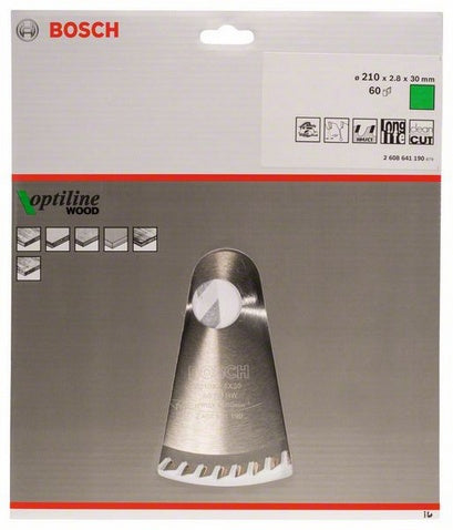 Bosch Professional – Kreissägeblatt, Optiline Wood, 60 Zähne, 210 mm × 30 mm × 1,8 mm