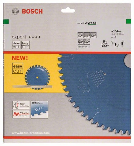 Bosch Professional – Kreissägeblatt, 60 Zähne, 2 608 642 530, 254 mm × 30 mm × 2,4 mm