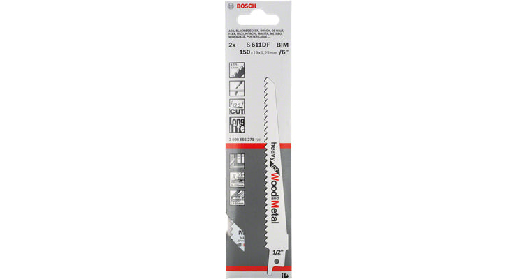 Bosch Professional S 611 DF Säbelsägeblatt – für Holz – 5 Stk