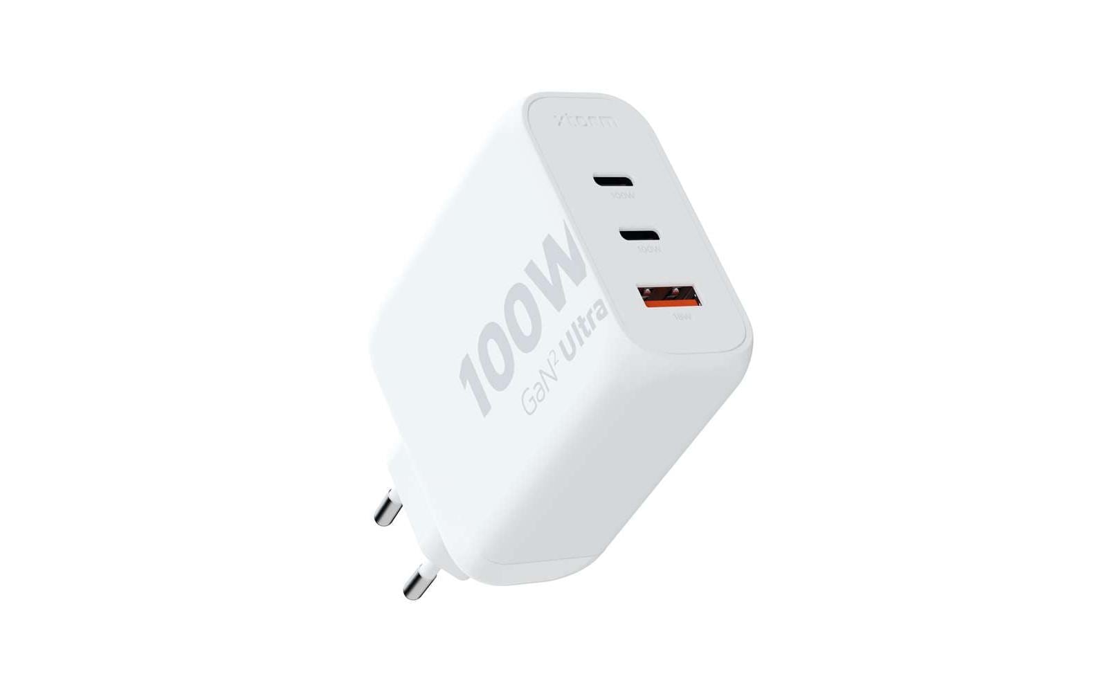 Xtorm Ladegerät – 100 W, 2× USB-C + 1× USB-A, PD, QC, GaN – für USB-C- und USB-A-Geräte