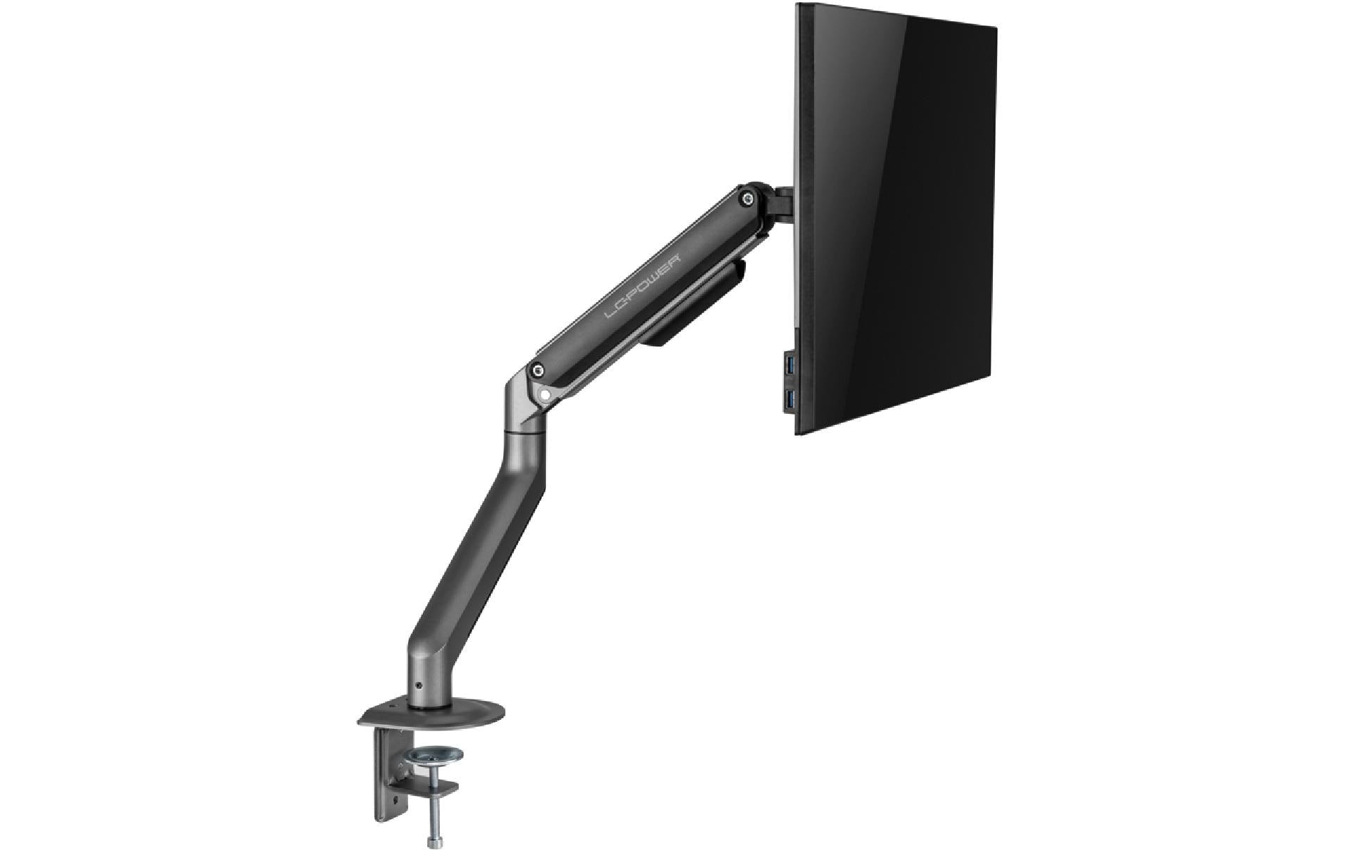LC-Power LC-EQ-A32B – Monitorarm Tischhalterung – Klemme/Durchführung – 1 Monitor – 17–32" – VESA 75×75/100×100