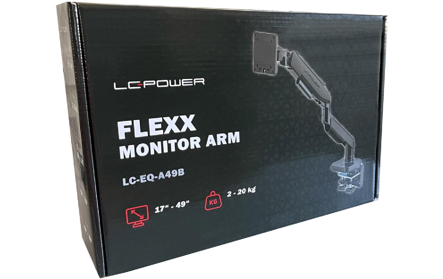 LC-Power LC-EQ-A49B – Monitorarm Tischhalterung – 17–49" – VESA 75×75/100×100 mm – bis 20 kg/Monitor