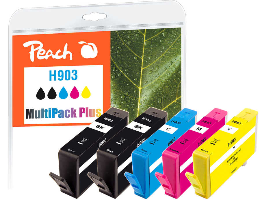 Peach 903 Tintenpatronen-Multipack, 5er-Set (Kompatibel) – für HP 903