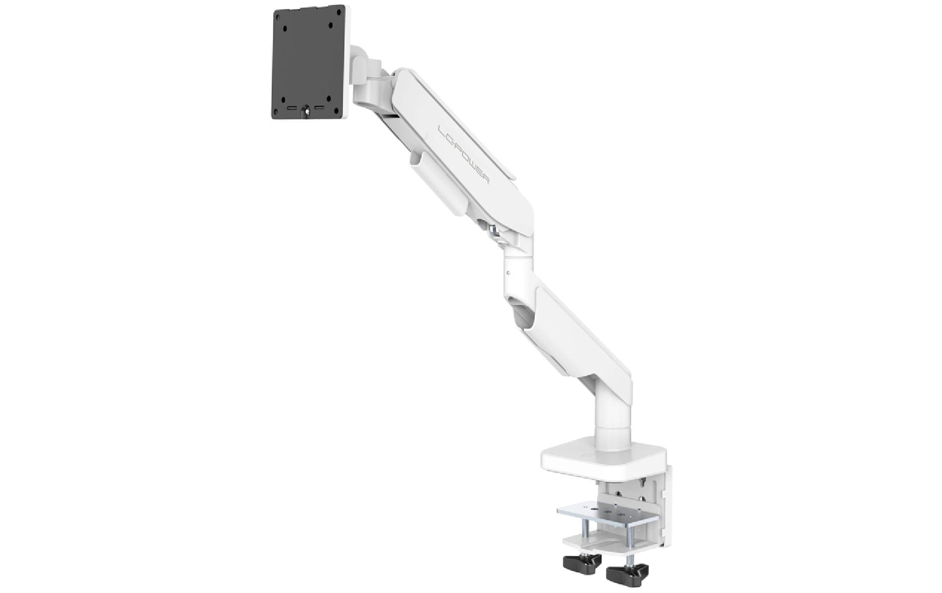 LC-Power Tischhalterung, bis 49", VESA 75 × 75 mm, 20 kg, Drehen, Weiss