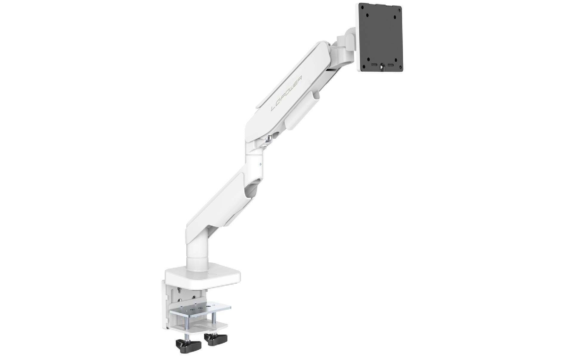 LC-Power Tischhalterung, bis 49", VESA 75 × 75 mm, 20 kg, Drehen, Weiss