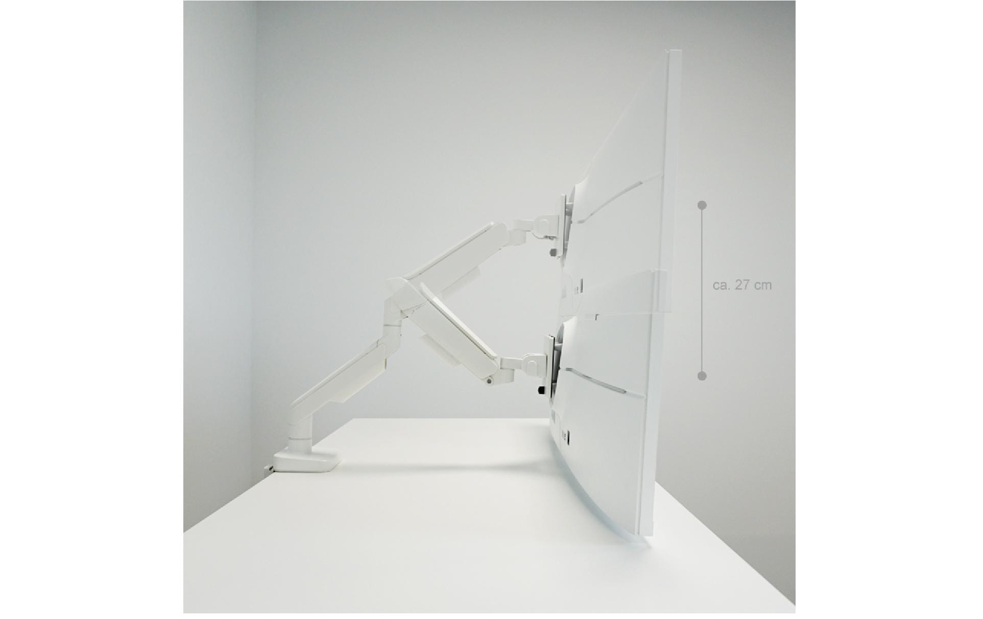 LC-Power Tischhalterung, bis 49", VESA 75 × 75 mm, 20 kg, Drehen, Weiss