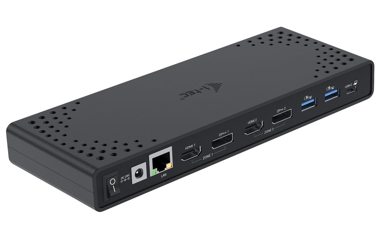 i-tec Dockingstation – USB-C, 2× DP, 2× HDMI, 4× USB-A, 100 W PD, GbE, 3,5 mm Audio, für Windows/Mac/ChromeOS