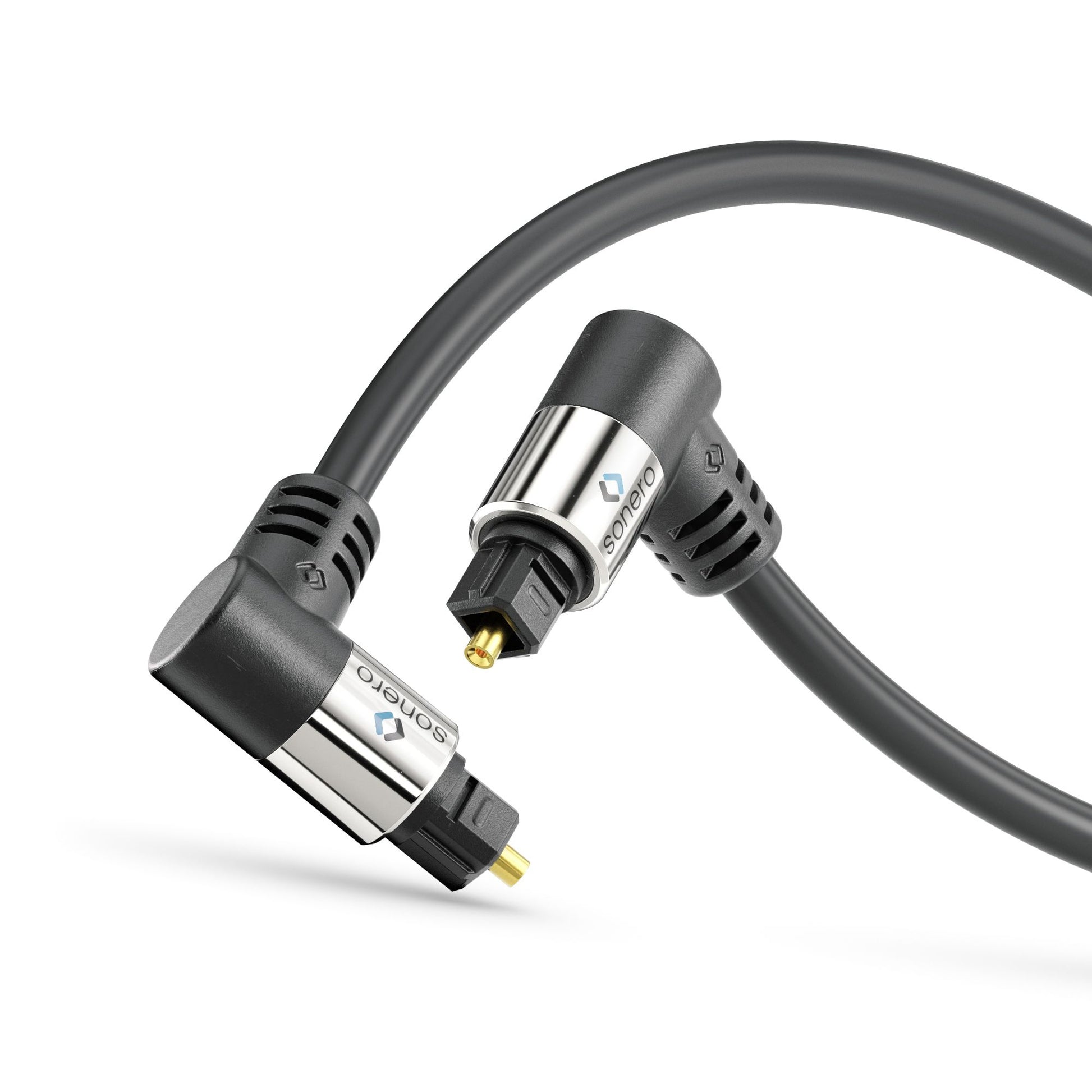 Sonero Toslink-Kabel (optisch) – 90° Stecker–90° Stecker – 5 m, vergoldete Stecker