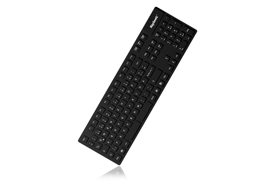 KeySonic Tastatur, kabelgebunden (USB-A), CH-Layout (DE-CH), Fullsize (mit Ziffernblock), Scherenmechanik, IP68
