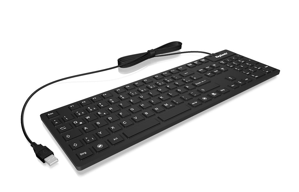 KeySonic Tastatur, kabelgebunden (USB-A), CH-Layout (DE-CH), Fullsize (mit Ziffernblock), Scherenmechanik, IP68
