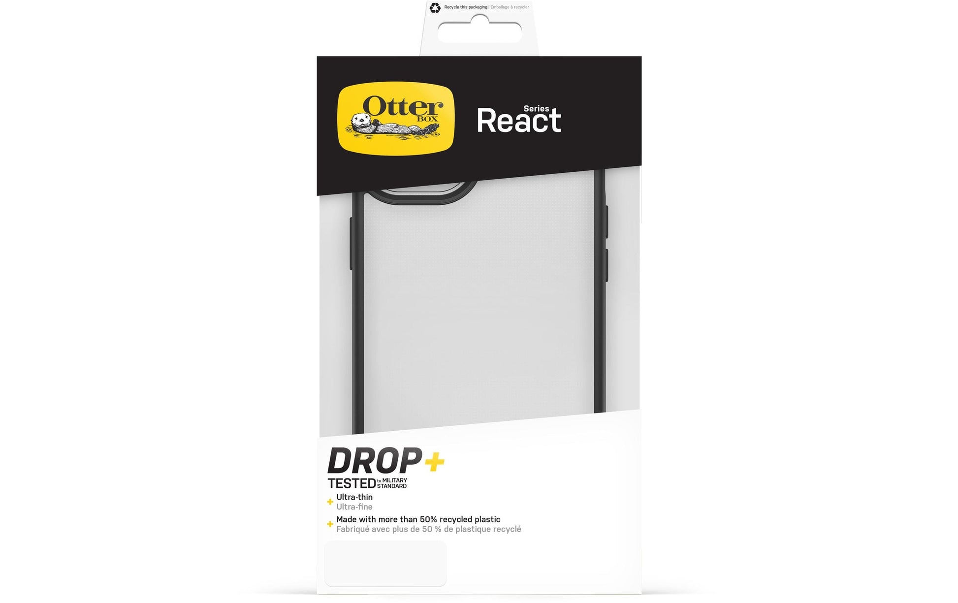OtterBox Backcover React – für Apple iPhone 15 Plus – schwarz – Gummi