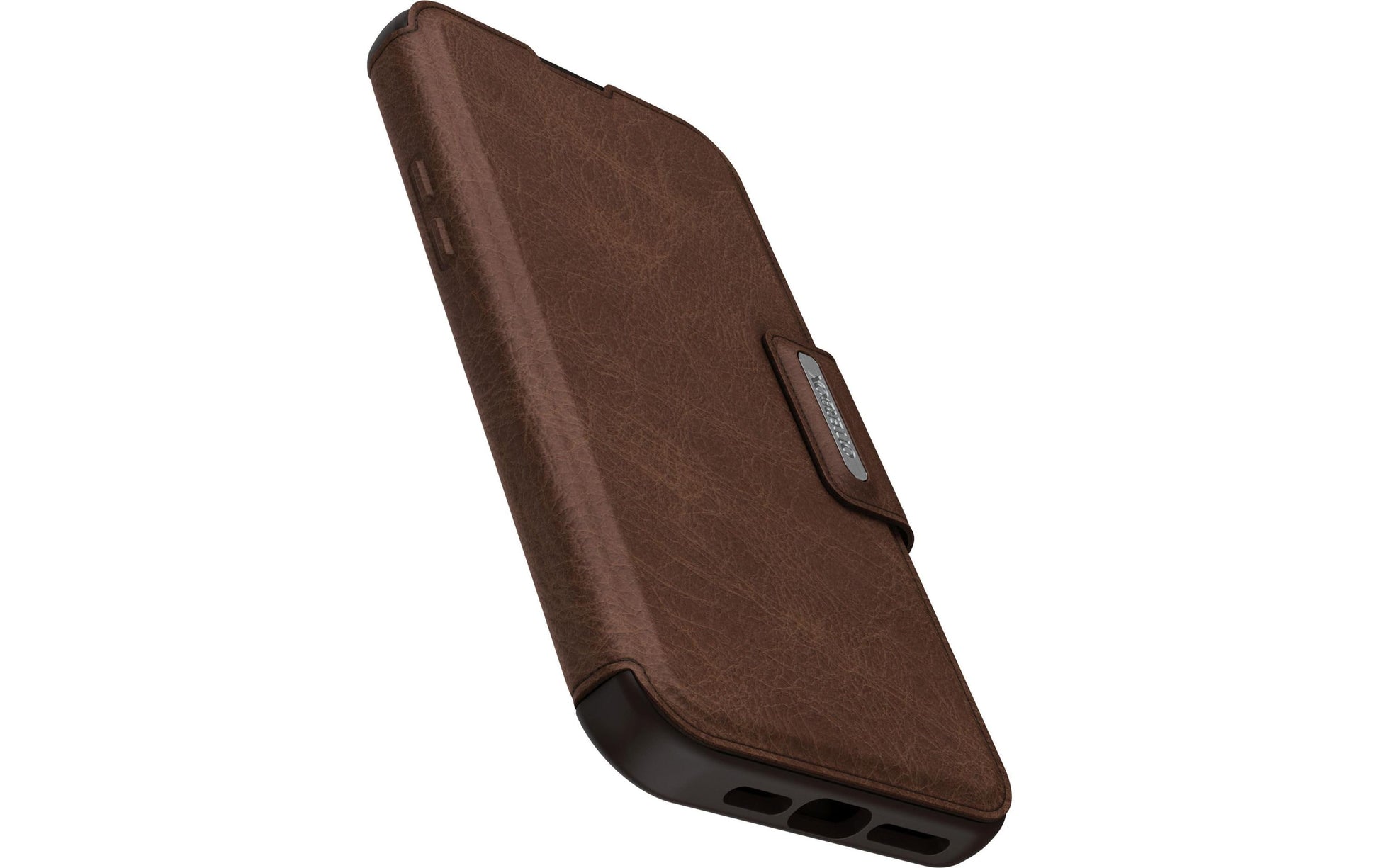 OtterBox Booklet-Hülle Strada Folio – für Apple iPhone 15 Plus – braun – Leder, mit Kartenfach
