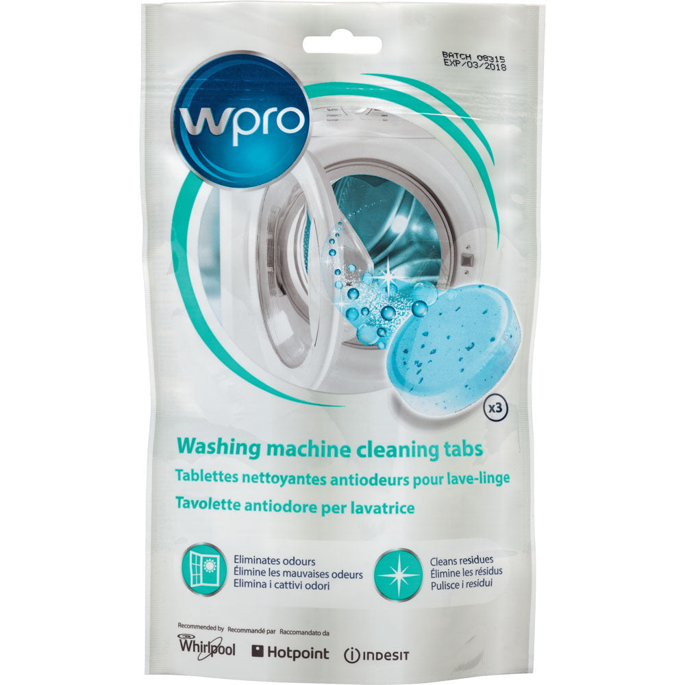Wpro AFR301 Waschmaschinenreiniger für Waschmaschine – 120 g, 3 Tabs