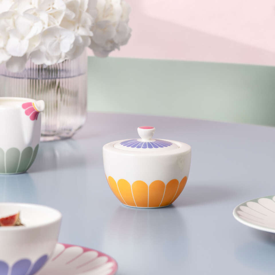 Villeroy & Boch Zuckerdose – 270 ml, Ø 9,9 cm, H 9,0 cm, Porzellan, Mehrfarbig, mit Deckel, spülmaschinenfest