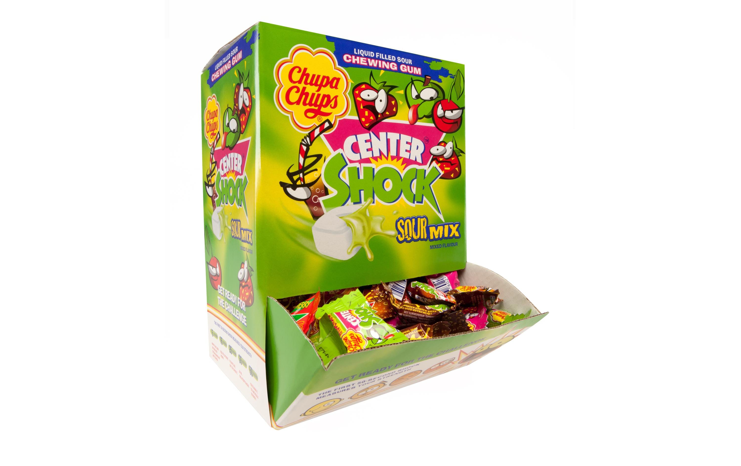 Chupa Chups Gum Center Shock Kaugummi – sauer, vegan – 800 g