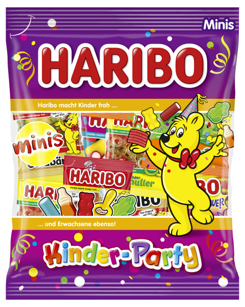 Haribo Kinder-Party Minis Gummibonbons – Cola, Früchte – 250 g