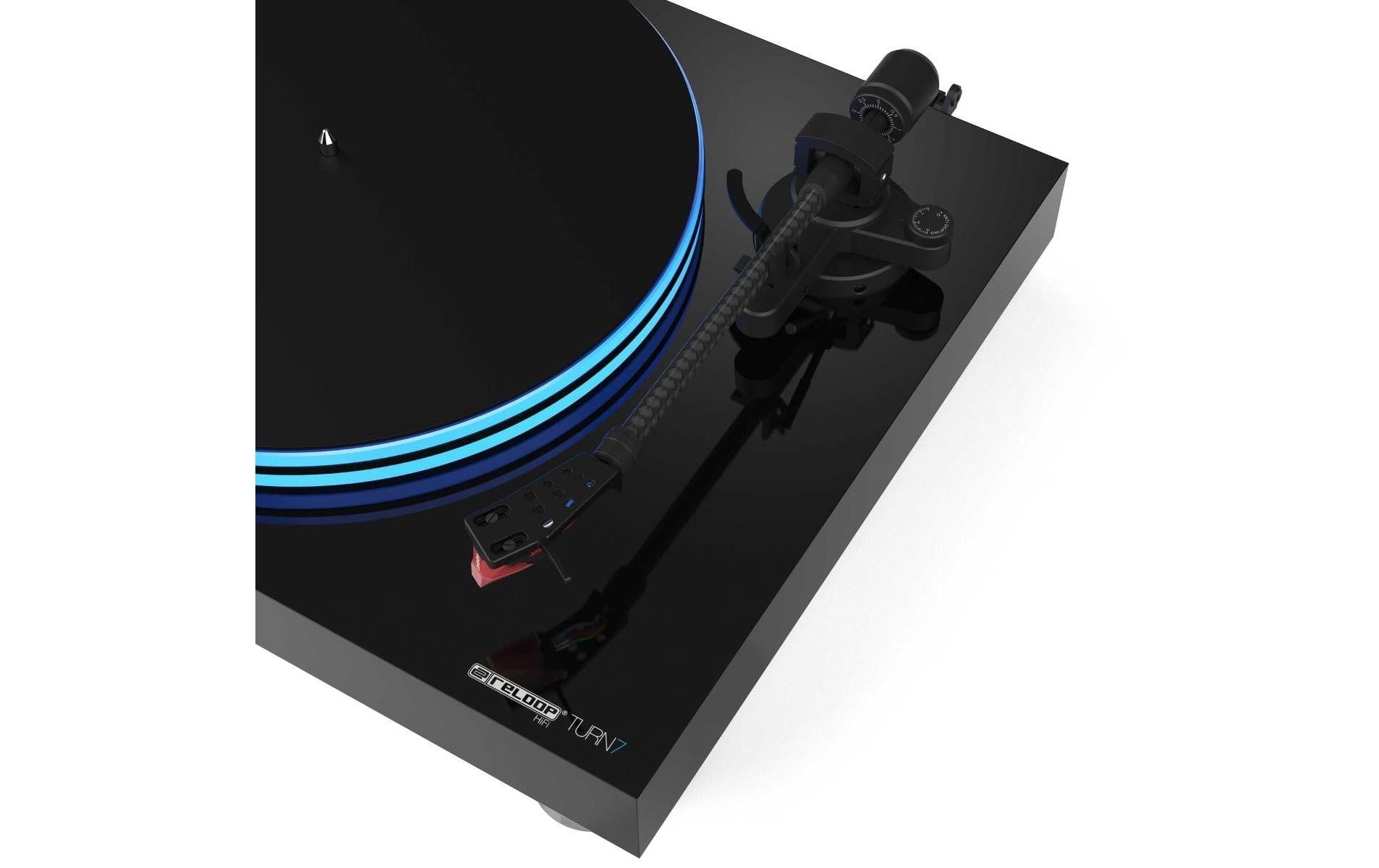 Reloop Turn7 – Plattenspieler – Riemenantrieb, Phono-Preamp, J-Tonarm, Tonabnehmer dabei – Schwarz