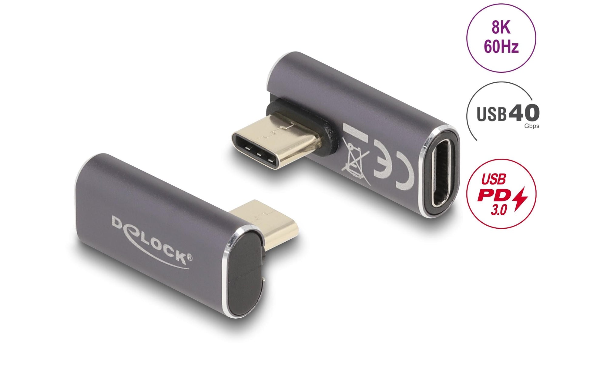DeLOCK USB-C Adapter USB-C zu USB-C – 8K (7680 × 4320) @ 144 Hz, USB4 40 Gbit/s, DP 1.4
