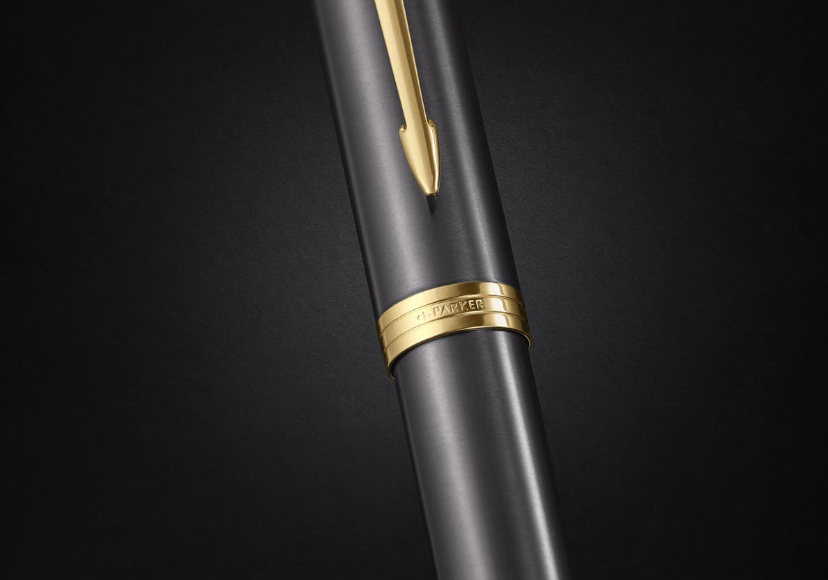 Parker IM Grey GT – Tintenroller, mit Kappe, 0,5 mm, Grau, 1er Geschenkbox