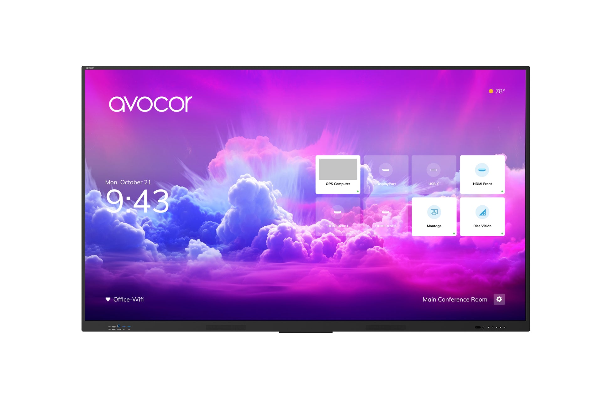 Avocor E-40/50 S – Interaktives Display 55" – 3840 × 2160 (4K UHD), IR 40-Punkt, 400 cd/m², HDMI/DP/USB-C