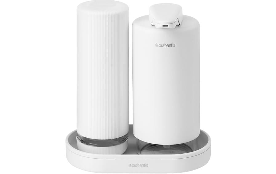 Brabantia Sink Style Seifenspender – Tisch, Metall, Weiss, 200 ml, 2er-Set