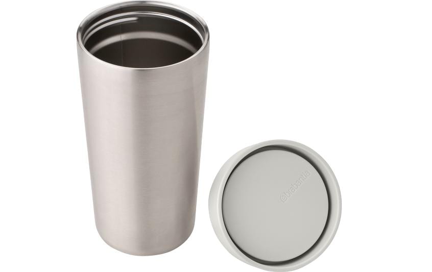 Brabantia Make & Take Thermobecher 360 ml – Doppelwandig 6-8 h heiss, Schraubdeckel, Edelstahl