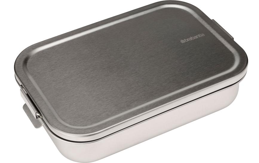 Brabantia Lunchbox 2 l, 26 × 16,7 × 6,3 cm, Edelstahl, silber