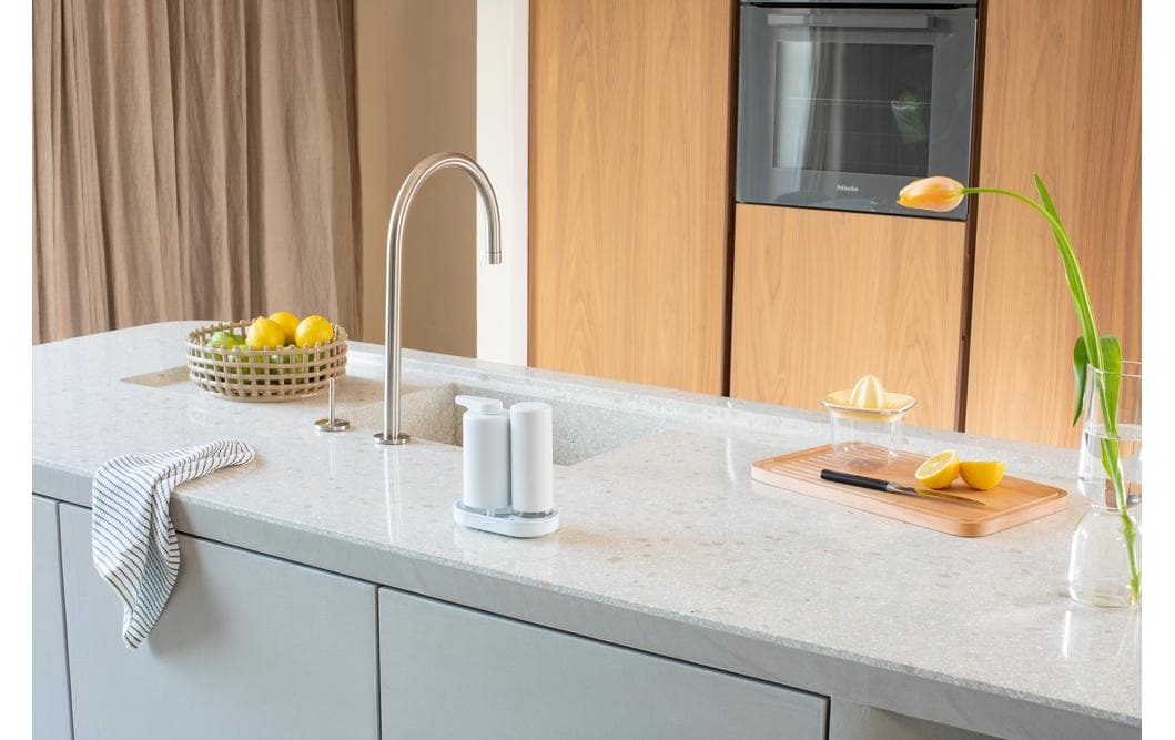 Brabantia Sink Style Seifenspender – Tisch, Metall, Weiss, 200 ml, 2er-Set