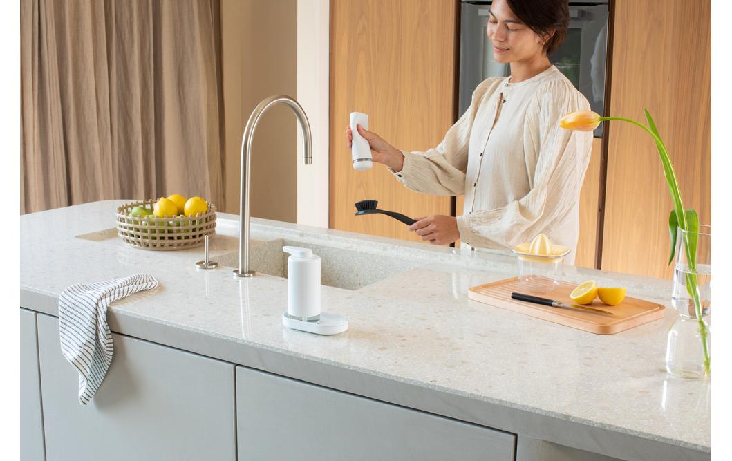 Brabantia Sink Style Seifenspender – Tisch, Metall, Weiss, 200 ml, 2er-Set