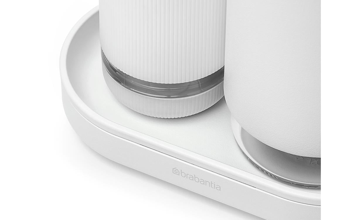 Brabantia Sink Style Seifenspender – Tisch, Metall, Weiss, 200 ml, 2er-Set