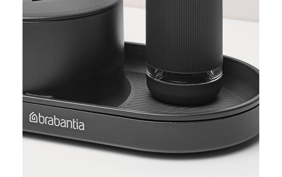 Brabantia Spülebehälter-Set – freistehend, 3er-Pack, dunkelgrau, Kunststoff (Silikon-Details)