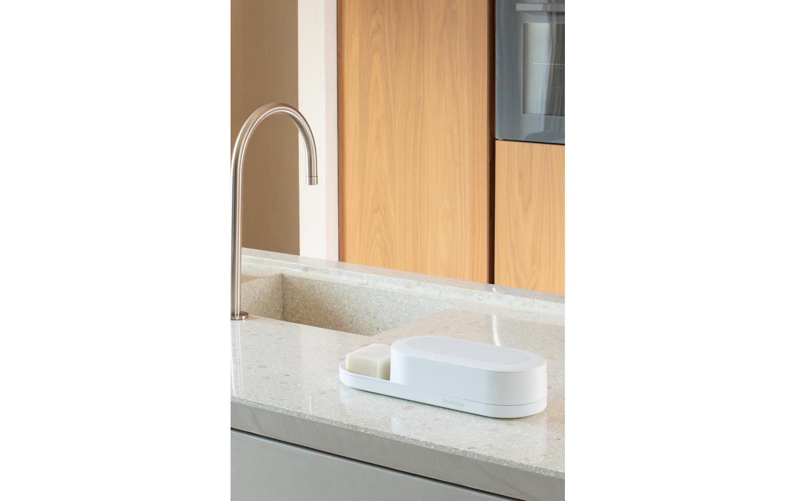 Brabantia Utensilienhalter (wandmontiert) 35,2 × 13 × 15 cm, Kunststoff/Silikon, weiss