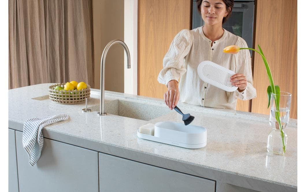 Brabantia Utensilienhalter (wandmontiert) 35,2 × 13 × 15 cm, Kunststoff/Silikon, weiss
