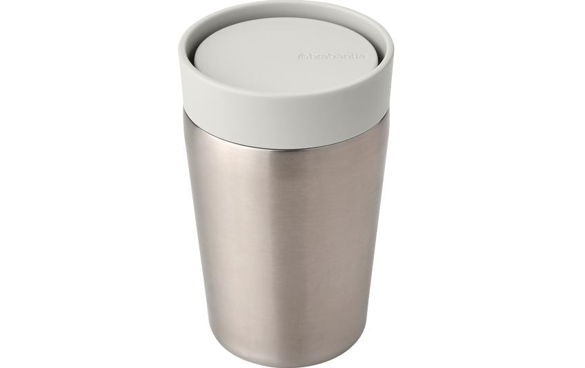 Brabantia Make & Take Thermobecher 200 ml – Doppelwandig 3 h heiss/6 h kalt, Schraubdeckel, Edelstahl
