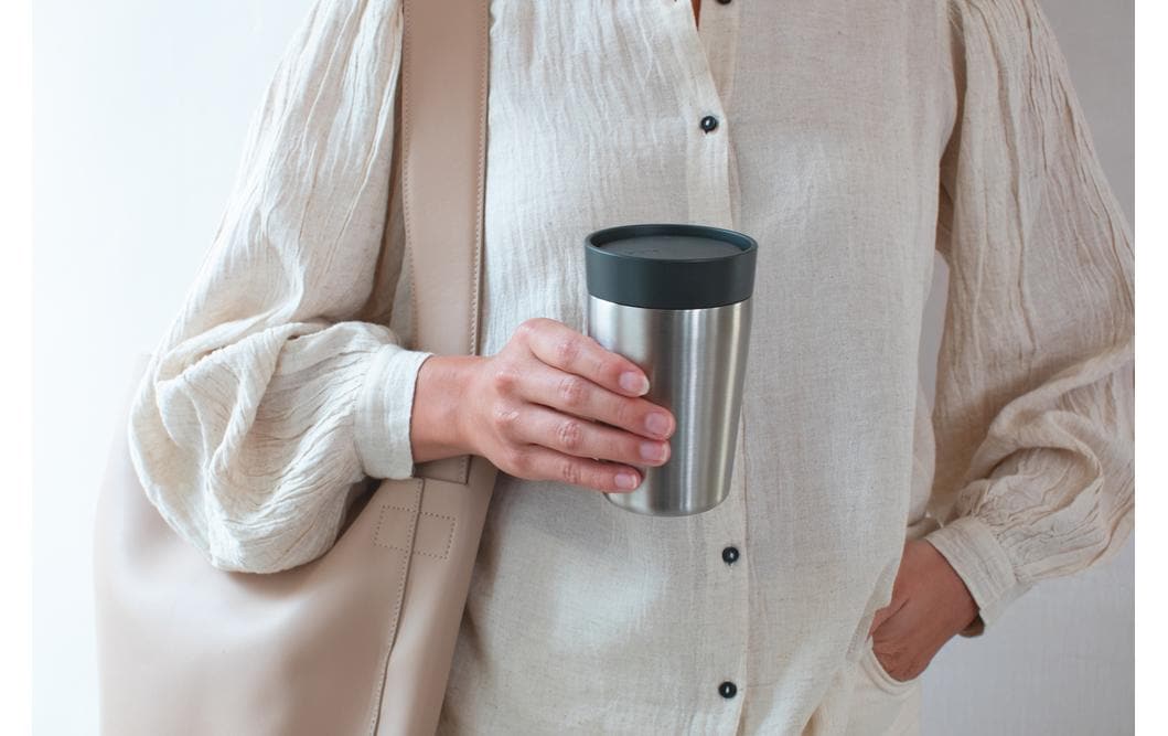 Brabantia Make & Take Thermobecher 200 ml – Doppelwandig 3 h heiss/6 h kalt, Edelstahl, Schraubdeckel