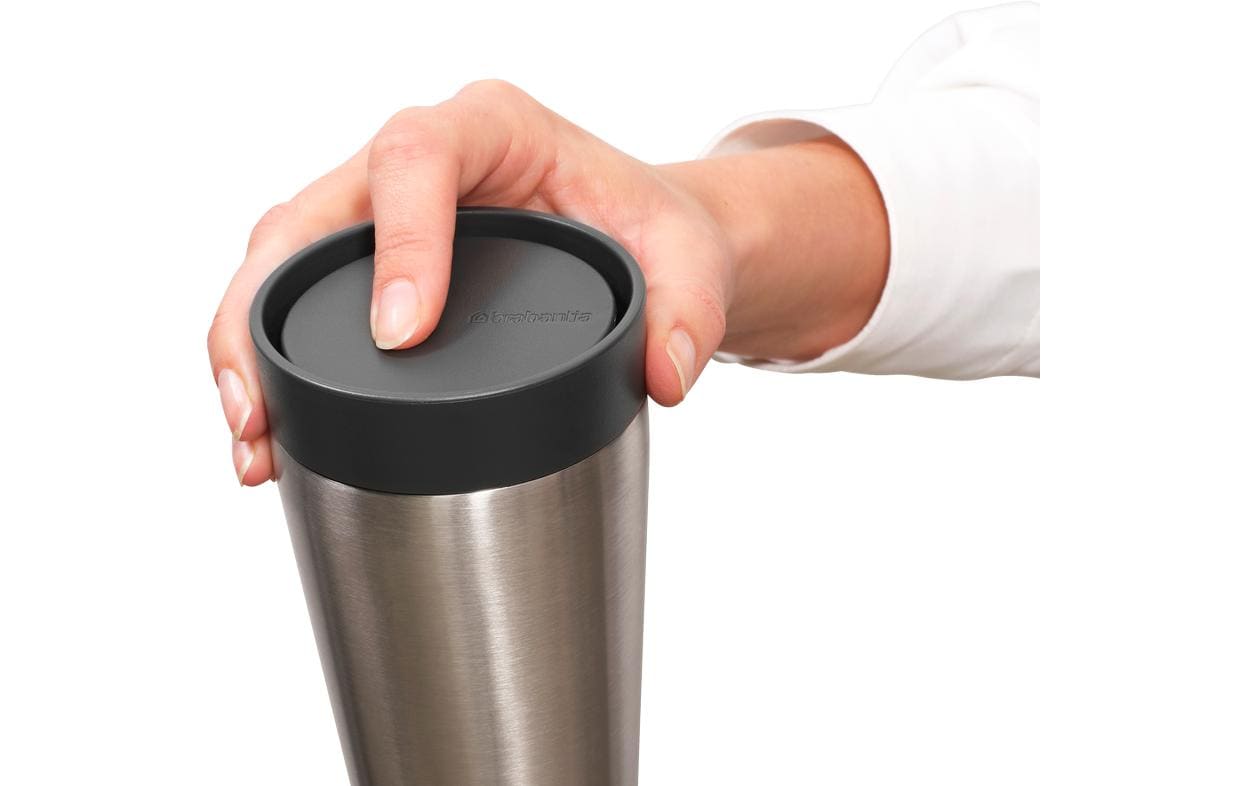 Brabantia Make & Take Thermobecher 200 ml – Doppelwandig 3 h heiss/6 h kalt, Edelstahl, Schraubdeckel