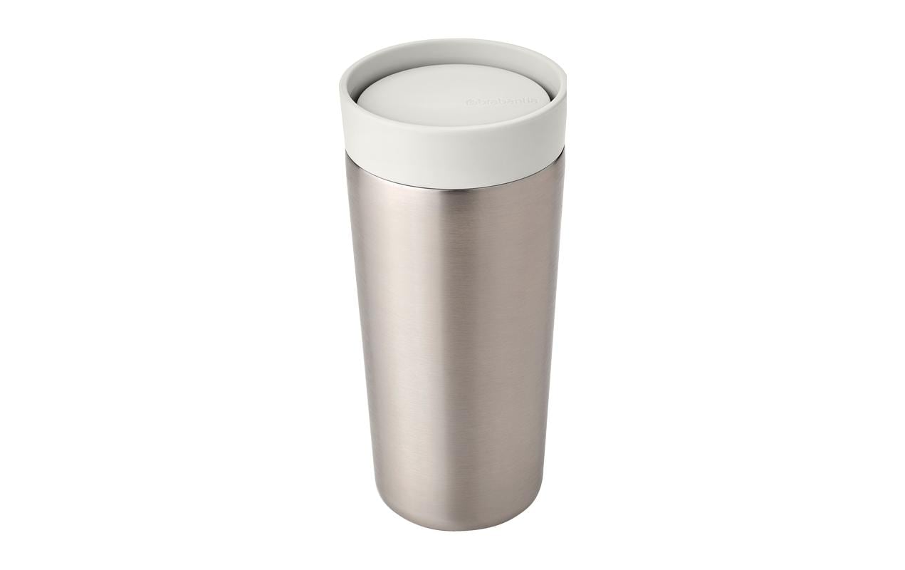 Brabantia Make & Take Thermobecher 360 ml – Doppelwandig 6-8 h heiss, Schraubdeckel, Edelstahl
