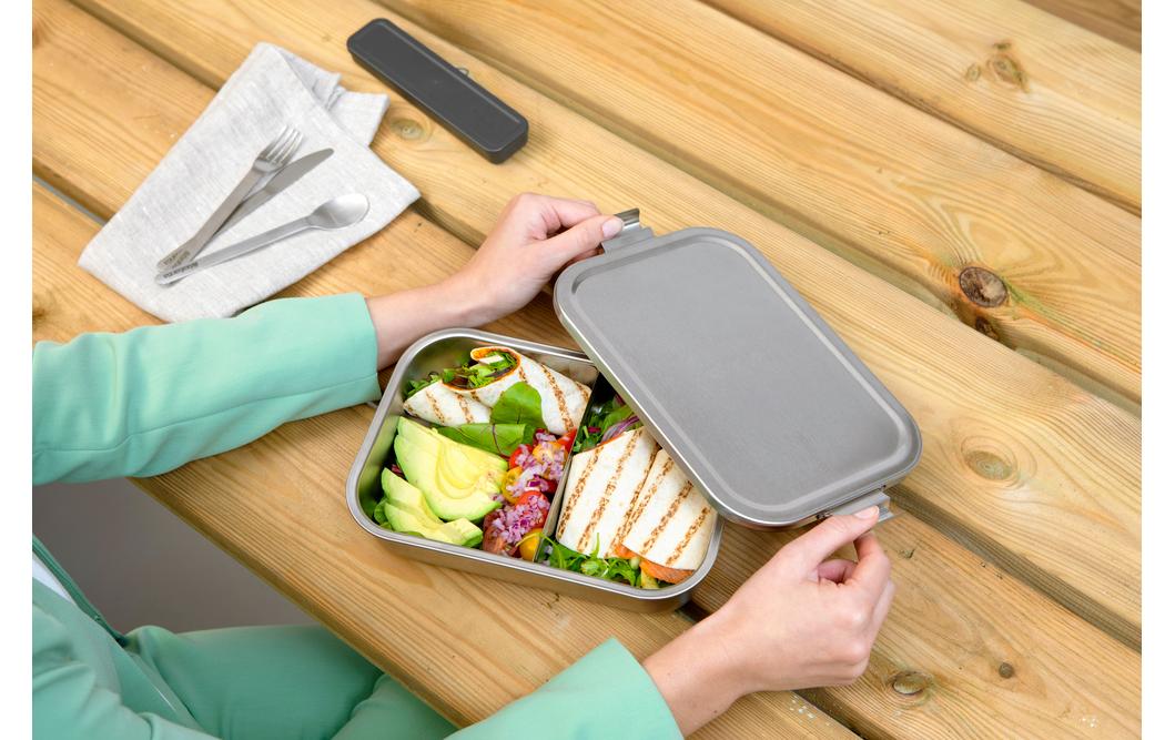 Brabantia Lunchbox 2 l, 26 × 16,7 × 6,3 cm, Edelstahl, silber
