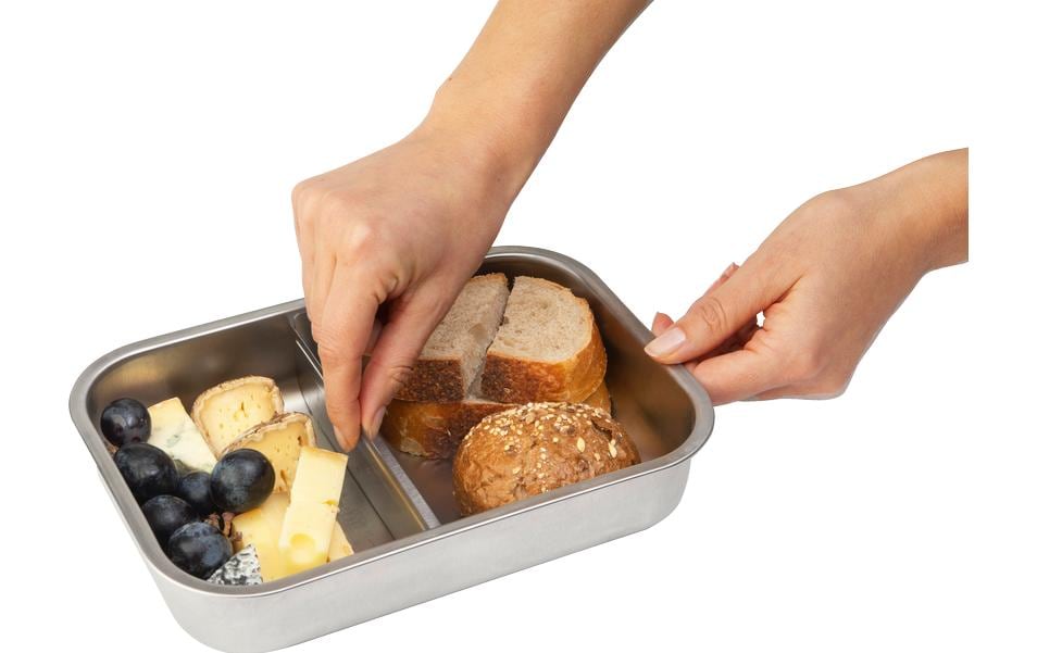 Brabantia Lunchbox 2 l, 26 × 16,7 × 6,3 cm, Edelstahl, silber