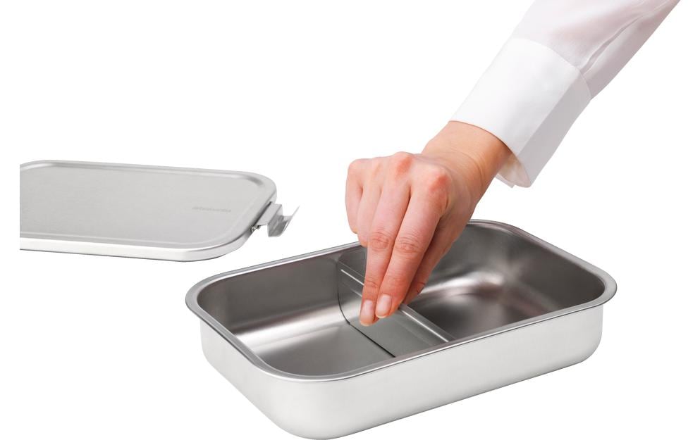 Brabantia Lunchbox 2 l, 26 × 16,7 × 6,3 cm, Edelstahl, silber