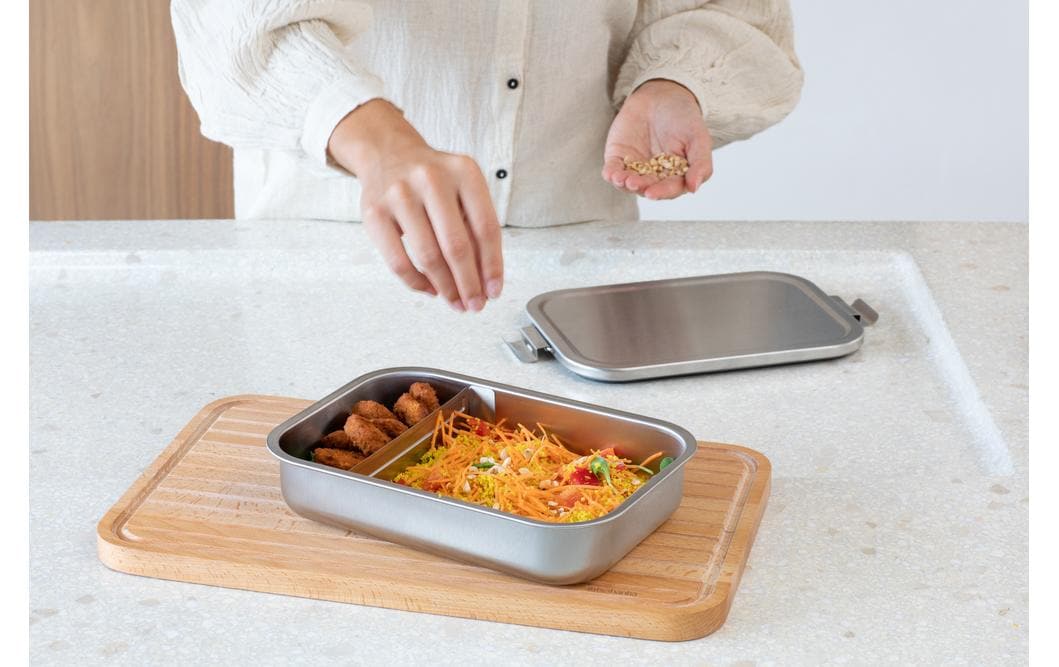 Brabantia Lunchbox 2 l, 26 × 16,7 × 6,3 cm, Edelstahl, silber
