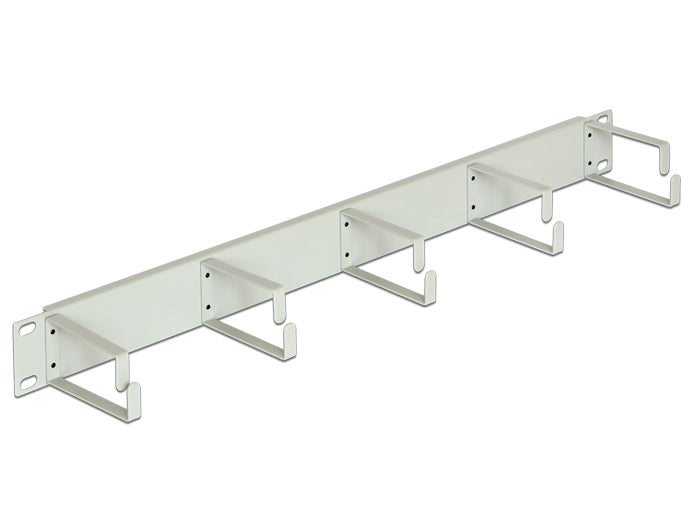 DeLOCK 42116 Kabelmanagementtafel – 19", 1U, Metall, 5× Bügel, Grau