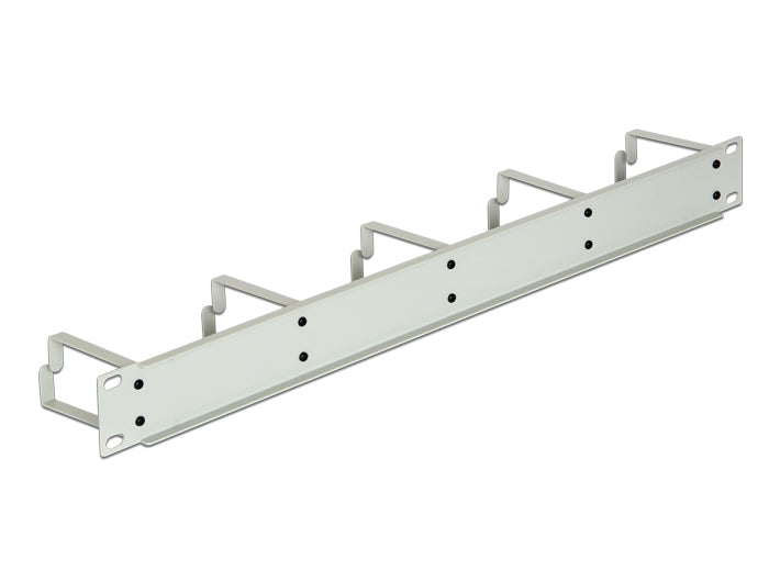 DeLOCK 42116 Kabelmanagementtafel – 19", 1U, Metall, 5× Bügel, Grau